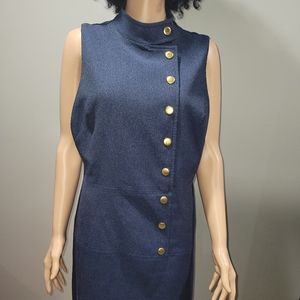 Navy Blue  Dress.  SPRING/SUMMER SZ 14, Eva Mendes Botton in the front.